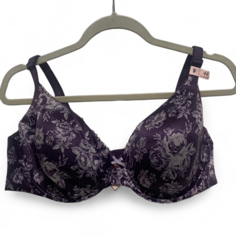 Victoria's Secret Dark Purple Floral T-Shirt Bra